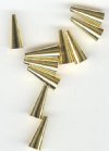 10 12x6mm Gold Plated Seamless Cones